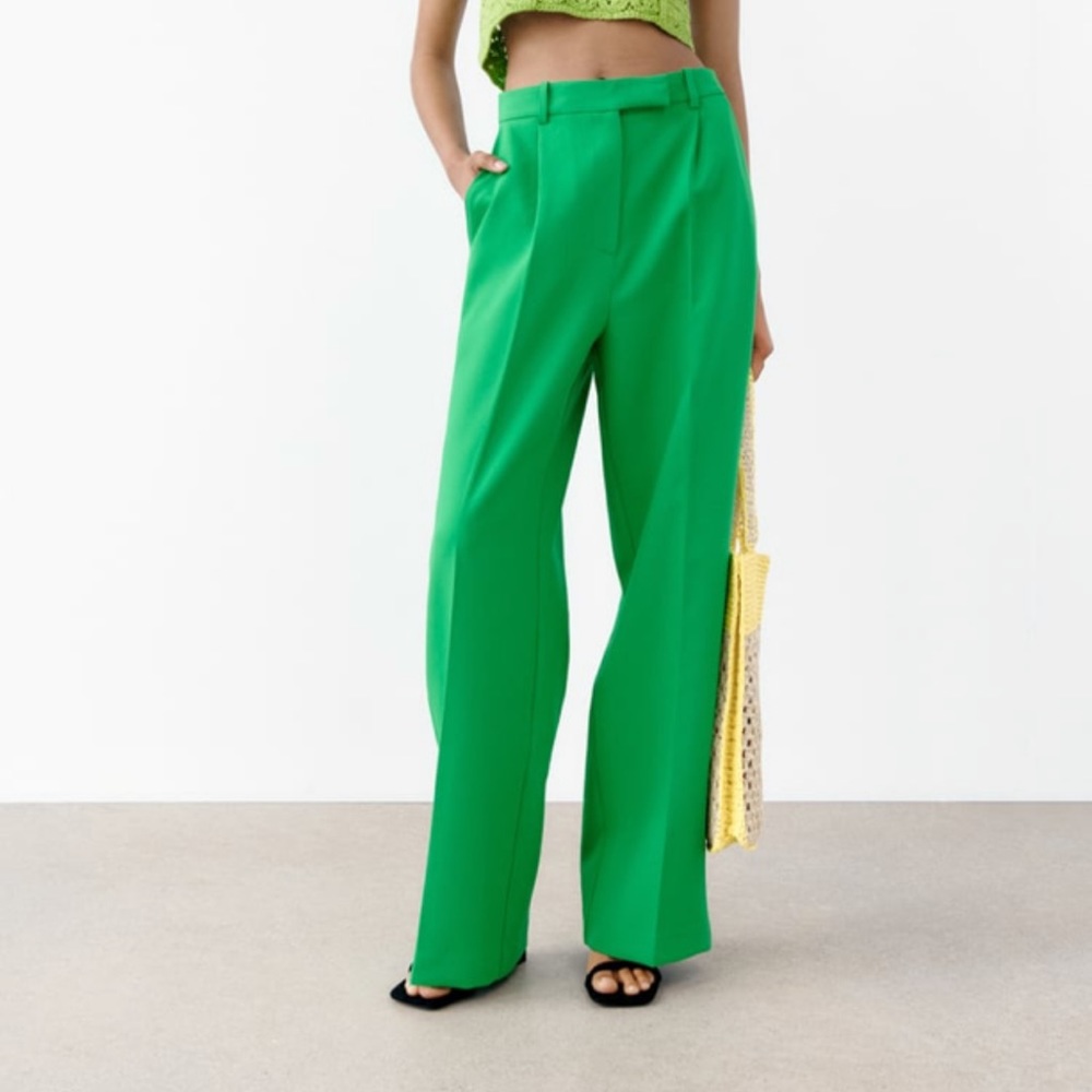 Wide leg menswear pants